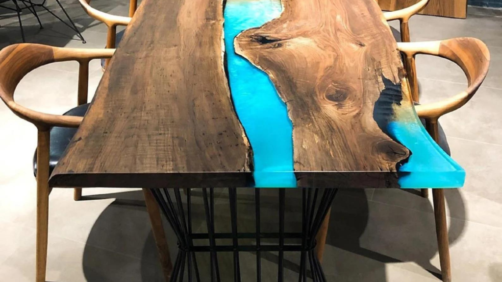 resin and wood dining table